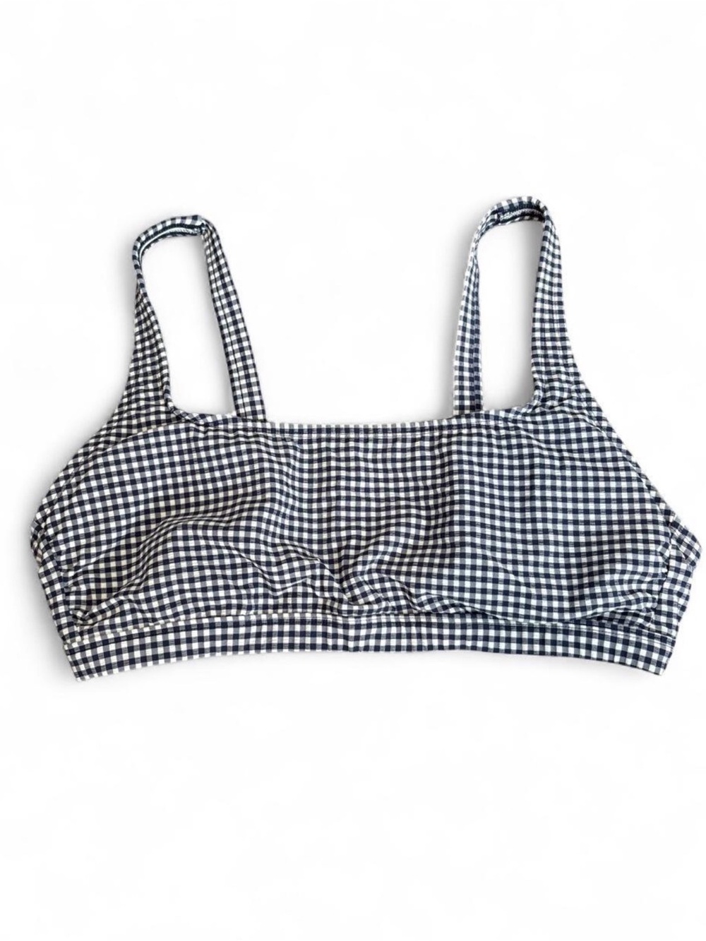 Kona Sol Navy Blue & White Gingham Bikini Top XL